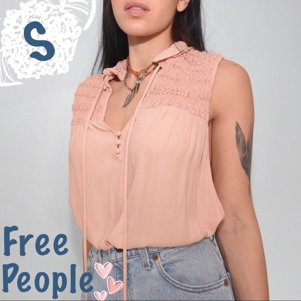 Free People Sheer Rose Blouse
